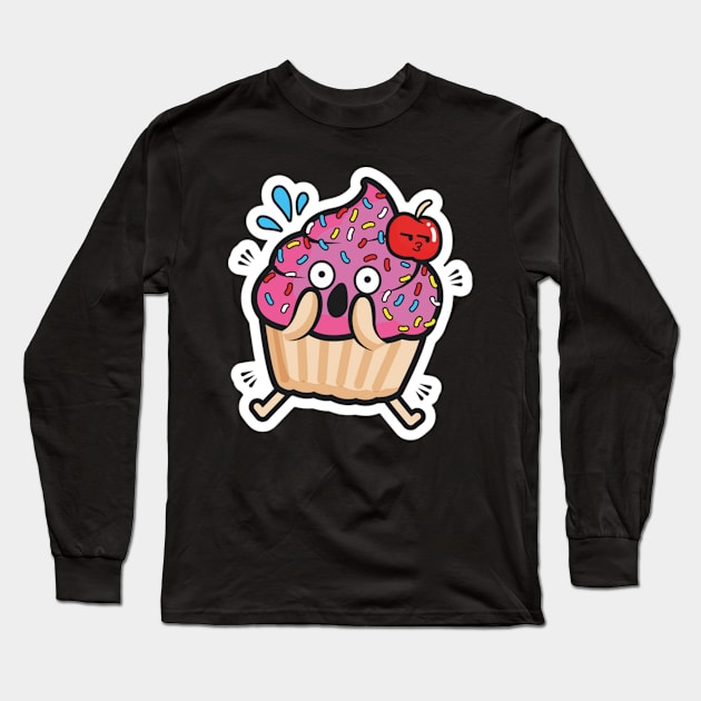 Scared cake Long Sleeve T-Shirt by tzolotov